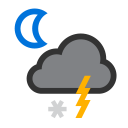 Patchy Light Snow In Area With Thunder at 1 AM on Sun, Oct 25th 2026